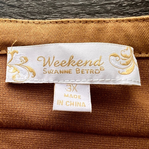 Suzanne Betro ‘Weekend’ Tan Lightweight Diagonal Zip Jacket, Size 3X - Picture 10 of 12